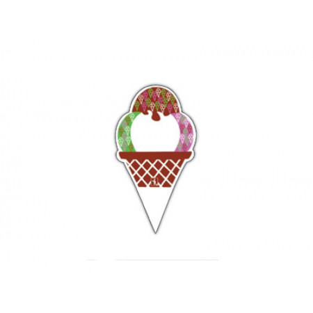 PVC Sign Ice Cream Nail 6.5x9.6 cm. 10 pcs.