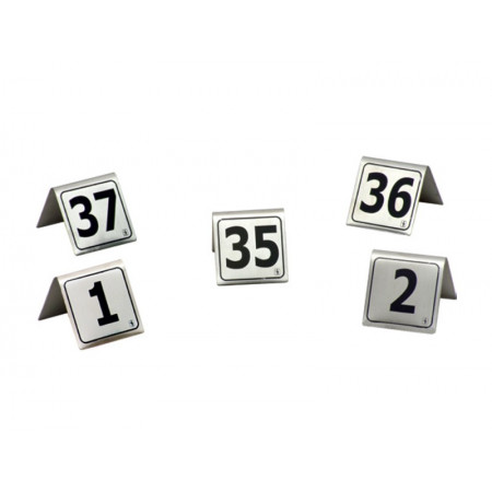 Nameplates with Numbers 6x6 cm. Inox Set 1-40