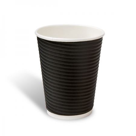 Paper Cup Ripple Black 14oz- 50pcs