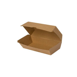 Paper Κraft Large Food Box For Snack (20.5 × 10.5 × 8 cm.) - Dura Series Fsc 3 × 100 pcs.