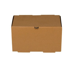Food Box Paper Kraft For Double Max Burger 22.5x13.5x12 cm. Fsc 100 pcs.