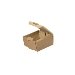 Food Box With Corrugated Paper For Single Burger (13.2 × 12.8 × 8.8 cm.) 100 pcs.