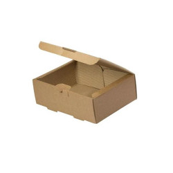 Food Card Box With Corrugated Paper Kraft For Club Sandwich (22 × 17.6 × 5.5 cm.) 100 pcs.