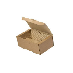 Food Box With Corrugated Paper For Double Burger (22 × 12.6 × 8.3 cm.) 100 pcs.