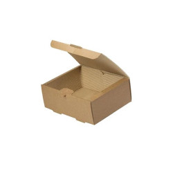 Food Cardboard Box With Corrugated Paper Kraft For Large Portion (22.5x17x9.3 cm.) 100 pcs.