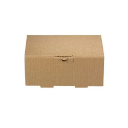 Food Box With Corrugated Kraft Paper For Calzone (26.8 × 14.4 × 7.8 cm.) 100 pcs.