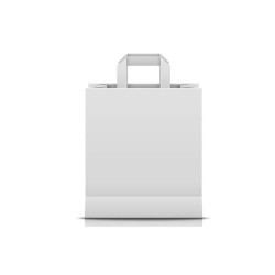 White Kraft Take Away Paper Bag With Reinforced Inner Hand 26x17x29 cm. 250 pcs.