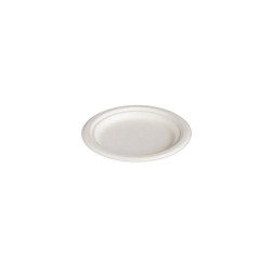 Plate Round White 15 cm. Tessera Bio Made Of Sugarcane 100 pcs.