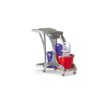 Trolley Mop With Two 25Lit Buckets, Mop Squeezer And Trash Bag