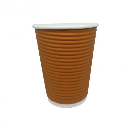 Paper Cup Ripple Orange 14oz- 25pcs
