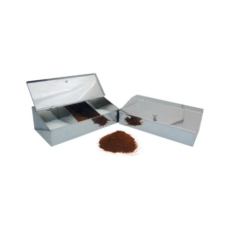 INOX Coffee Box 3 Slots "Small" 29x15x10hcm