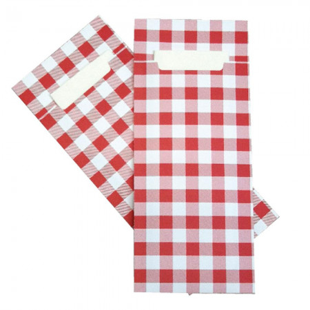 Cutlery Sleeves Red Check 520pcs