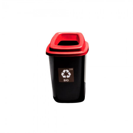 Κάδος Απορριμάτων Πλαστικός Με Κόκκινο Καπάκι 90L