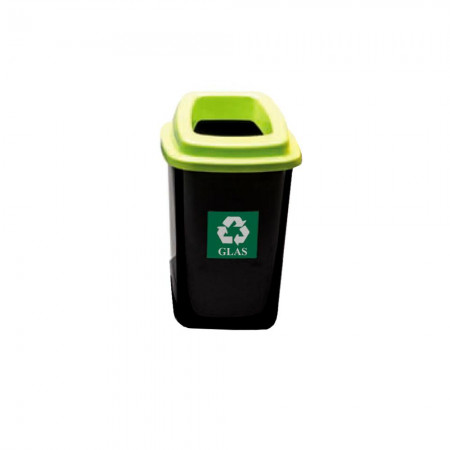 Κάδος Απορριμάτων Πλαστικός Με Πράσινο Καπάκι 90L