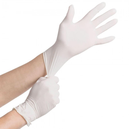Γάντια Μιας Χρήσης Latex / Λάτεξ Λευκό 100τεμ