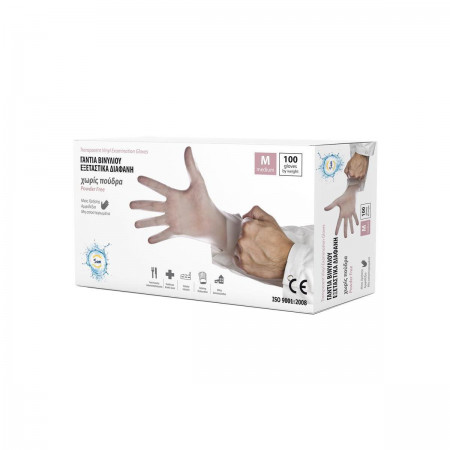 Gloves Disposable Vinyl White 100pcs
