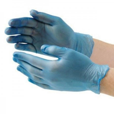 Gloves Disposable Vinyl Blue 100pcs