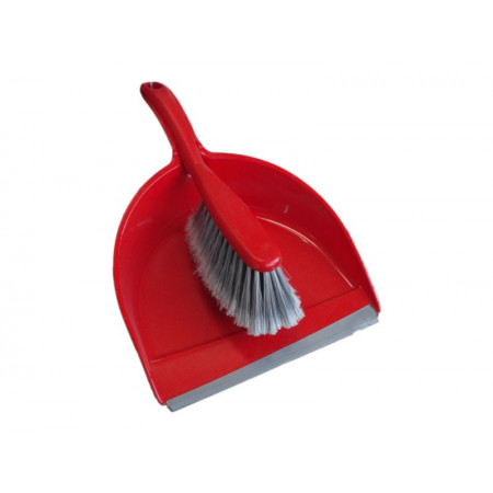 Dust Pan with Broom Red